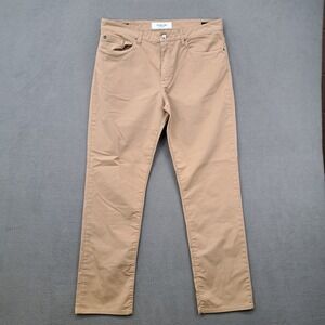TELERIA ZED Mens Beige Cotton Elastane Slim Fit Pants Made in Italy Size 36